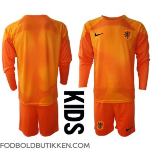 Holland Målmand Udebanetrøje Børn VM 2022 Langærmet (+ Korte bukser)